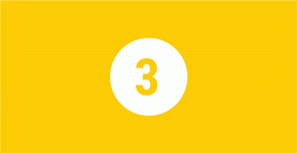 Gelbe Grafik mit der Zahl 3