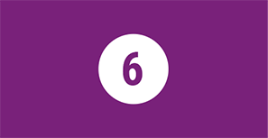 Lila Grafik mit der Zahl 6