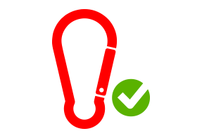 Icon mit Karabiner als Symbol fr die Hochseilgrtenverbnde ERCA & IAPA