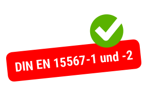 Icon fr die Sicherheitsnorm DIN EN 15567-1 und -2