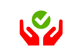 Icon mit zwei Hnden nach oben gerichtet als Symbol fr die Einweisung